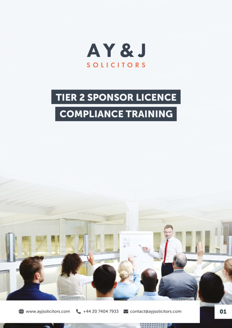 Tier 2 Sponsor Licence Compliance Training A Y & J